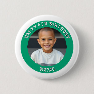 Badge Rond 5 Cm Âge, nom et photo personnalisés Anniversaire