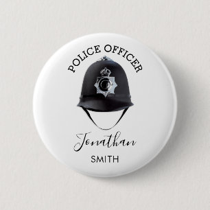 Badge Rond 5 Cm Agent de police   Personnalisé
