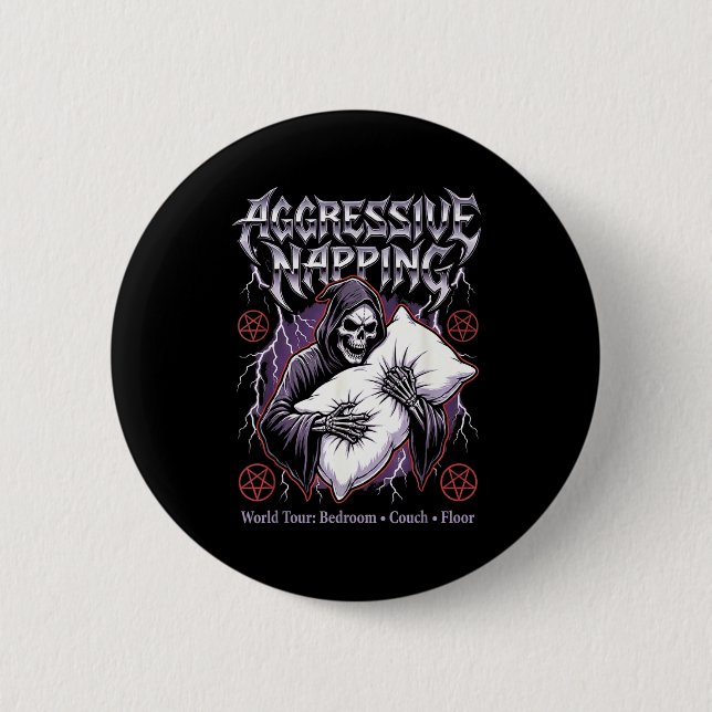 Badge Rond 5 Cm Aggressive Napng Funny Heavy Metal Grim Reaper Sle (Devant)