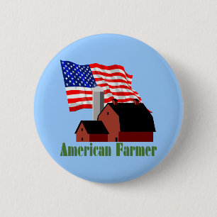 Badge Rond 5 Cm Agriculteur américain