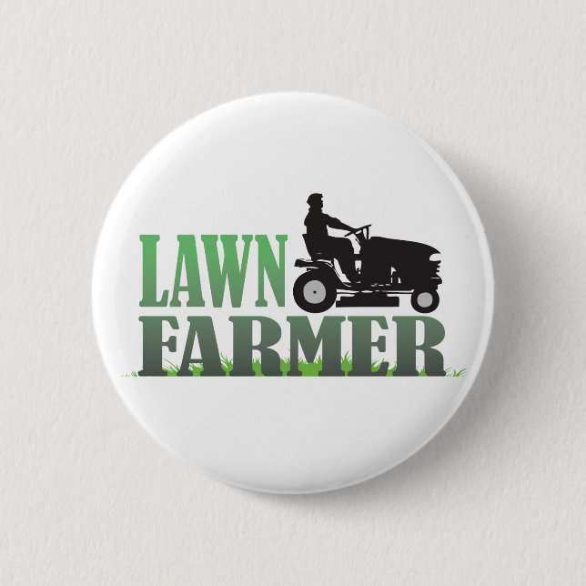 Badge Rond 5 Cm Agriculteur de pelouse (Devant)