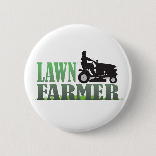 Badge Rond 5 Cm Agriculteur de pelouse