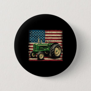 Badge Rond 5 Cm Agriculture Ferme Tracteur Usa Drapeau Tracteur Am