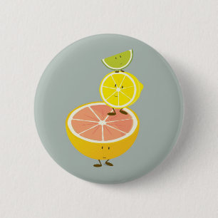 Badge Rond 5 Cm Agrumes de sourire empilés