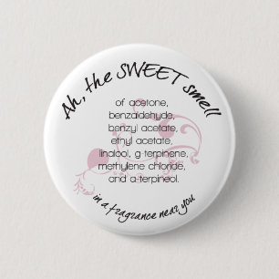 Badge Rond 5 Cm Ah, le bouton doux d'odeur, blanc