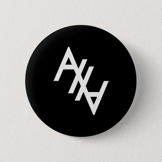 Badge Rond 5 Cm AHA blanc (Devant)