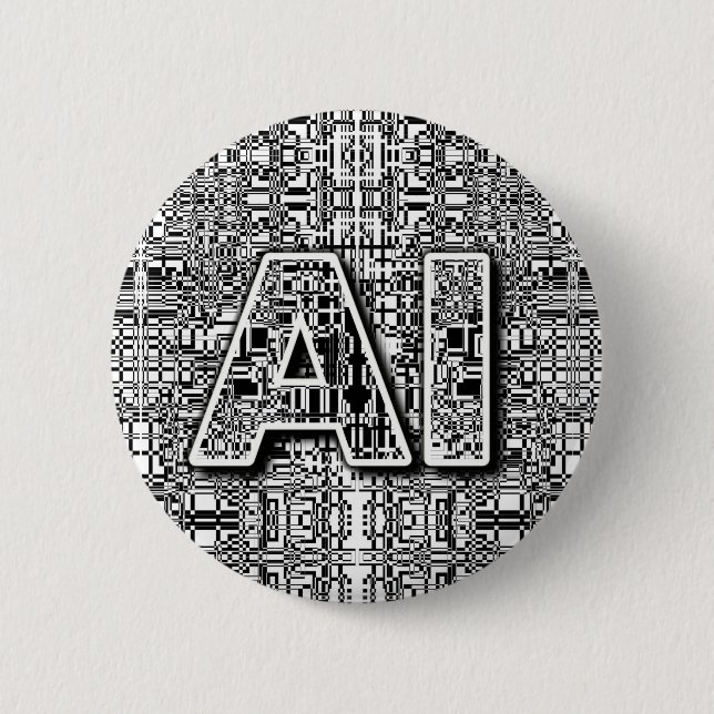 Badge Rond 5 Cm AI Chip Art (Devant)