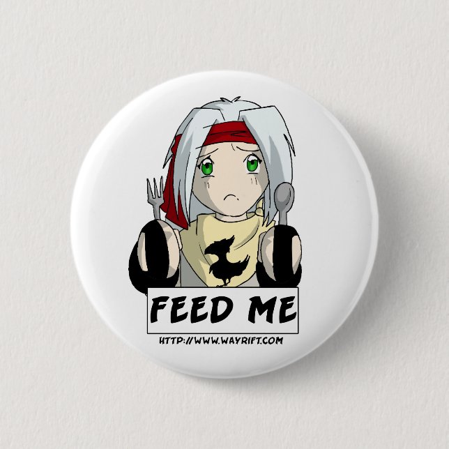 Badge Rond 5 Cm Aiden "m'alimentent" le bouton (Devant)
