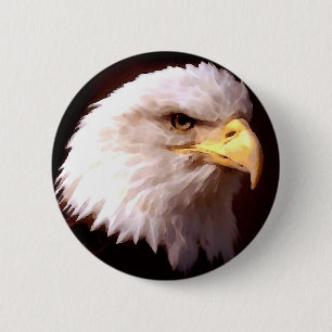 Badge Rond 5 Cm Aigle d'Amérique