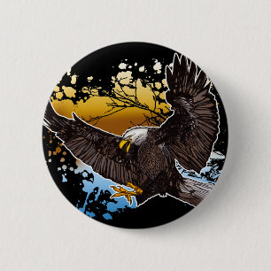 Badge Rond 5 Cm Aigle de Bald