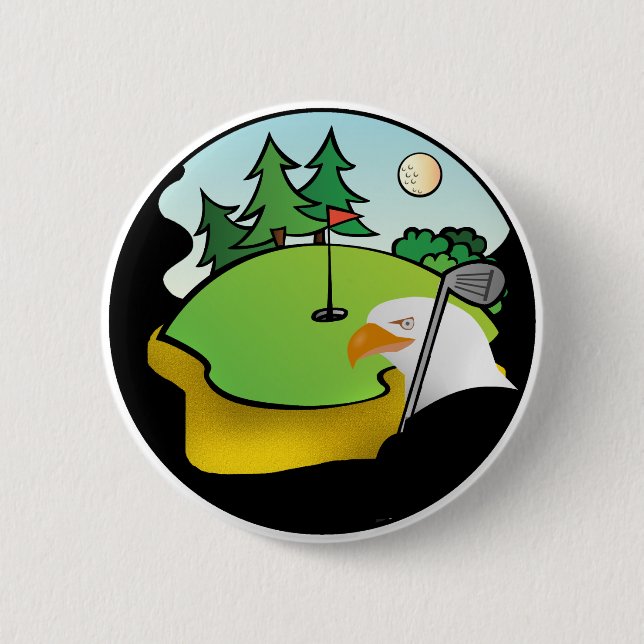 Badge Rond 5 Cm Aigle de golf (Devant)