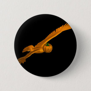 Badge Rond 5 Cm Aigle d'Halloween volant