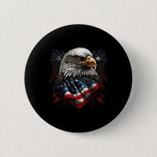 Badge Rond 5 Cm Aigle du drapeau américain 4 juillet fête de l'ind