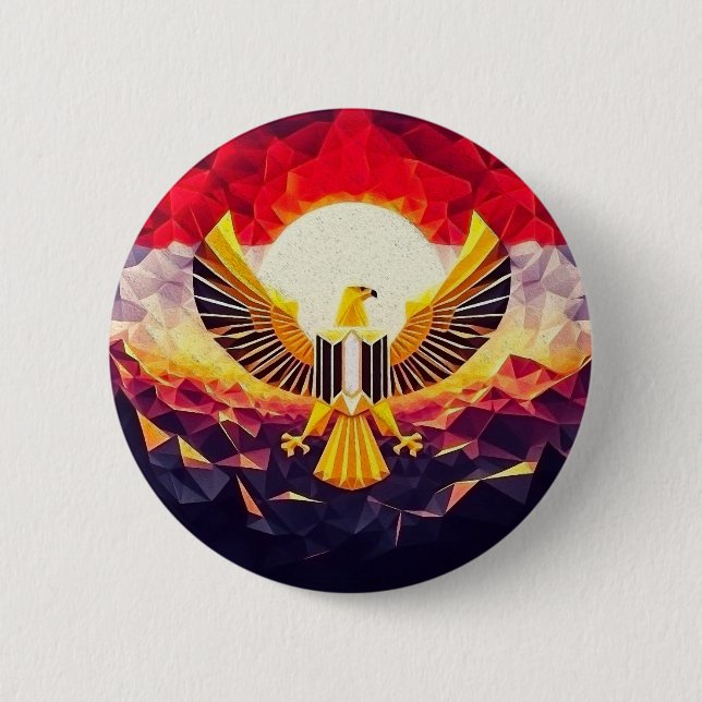 Badge Rond 5 Cm Aigle égyptien (Devant)