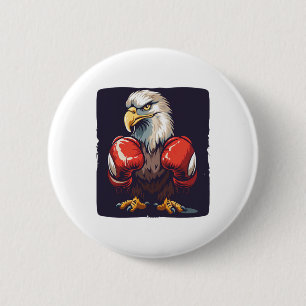 Badge Rond 5 Cm Aigle en gants de boxe pour une ambiance forte et