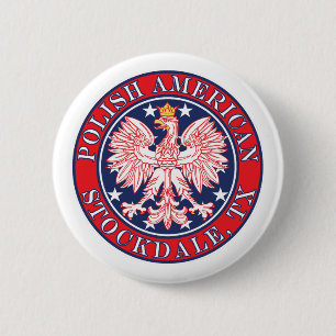 Badge Rond 5 Cm Aigle polonaise américaine de Stockdale Texas
