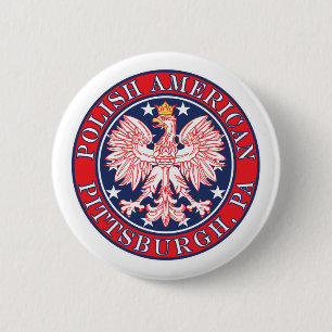 Badge Rond 5 Cm Aigle polonaise de Pittsburgh en Pennsylvanie