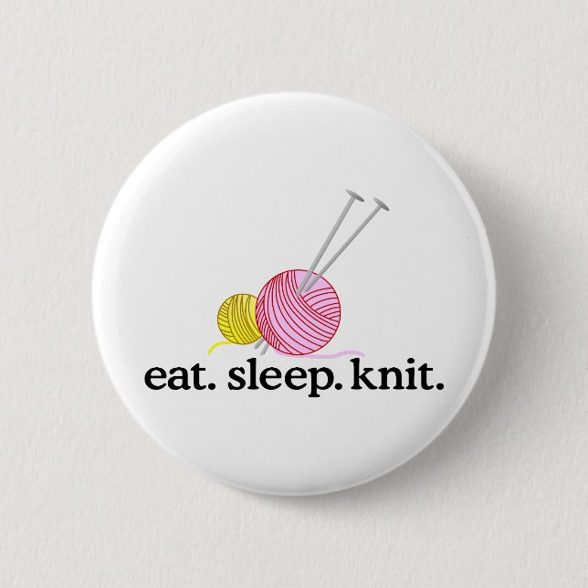Badge Rond 5 Cm Aiguilles et fil de tricot (Devant)