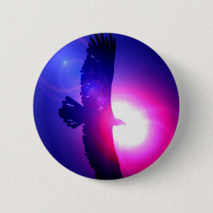 Badge Rond 5 Cm Ailes d'aigle - Aigle en vol