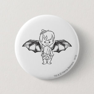 Badge Rond 5 Cm Ailes de Bamm-Bamm