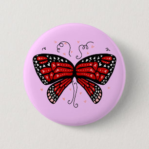 Badge Rond 5 Cm Ailes de cœur