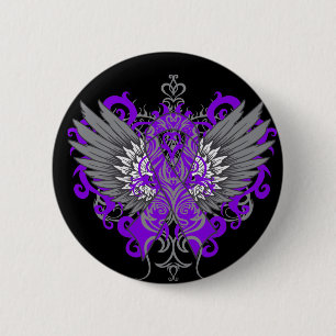 Badge Rond 5 Cm Ailes de cool de Cancer pancréatique