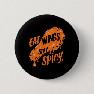 Badge Rond 5 Cm Ailes de poulet Aile Chaud Poulet cuit Restauratio