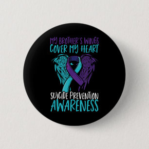 Badge Rond 5 Cm Ailes de sensibilisation au suicide &amp; Ribbon S
