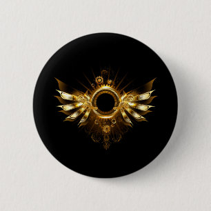 Badge Rond 5 Cm Ailes de Steampunk
