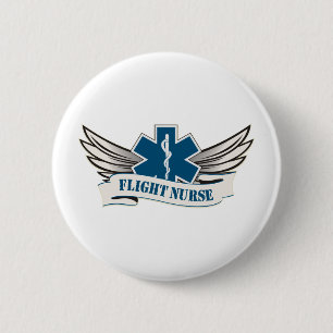 Badge Rond 5 Cm ailes d'infirmière de vol