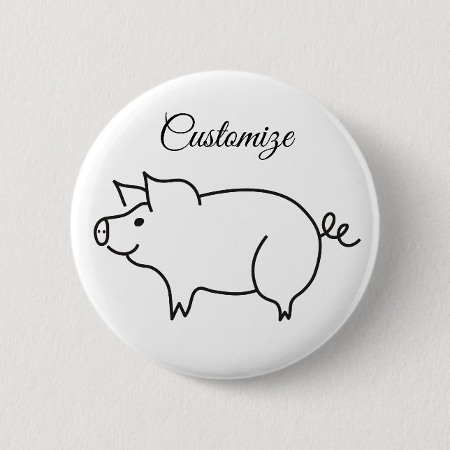 Badge Rond 5 Cm Aimer Cochon animal Thunder_Cove (Devant)