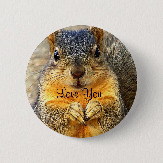 Badge Rond 5 Cm Aimer l'écureuil_ (Devant)