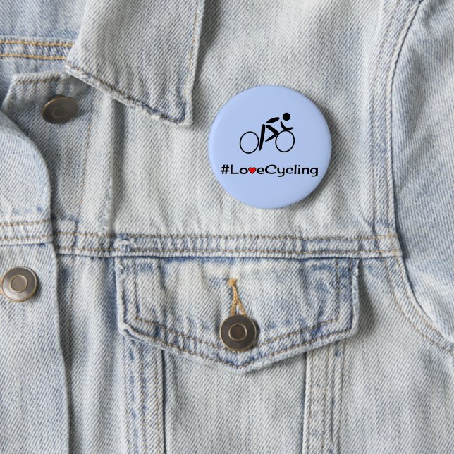 Badge Rond 5 Cm Aimer légende cyclable bleu (En situation)