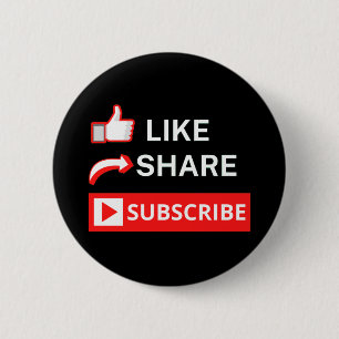 Badge Rond 5 Cm Aimer Partager S'abonner