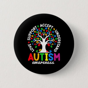 Badge Rond 5 Cm Aimer Support Accepter Comprendre L'Autisme De L'A