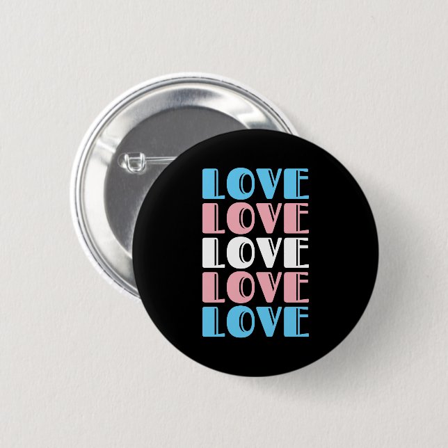 Badge Rond 5 Cm Aimer Texte Répété LGBTQ Fierté transgenre (Devant & derrière)