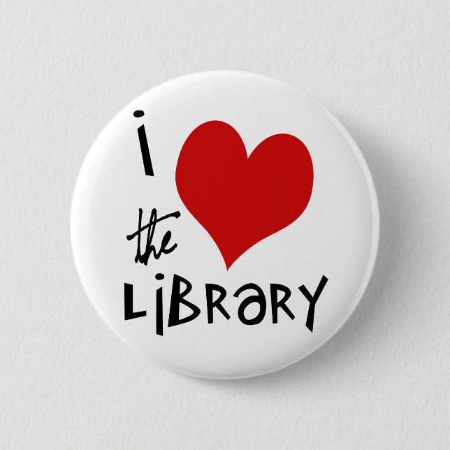 Badge Rond 5 Cm Aimez la bibliothèque (Devant)