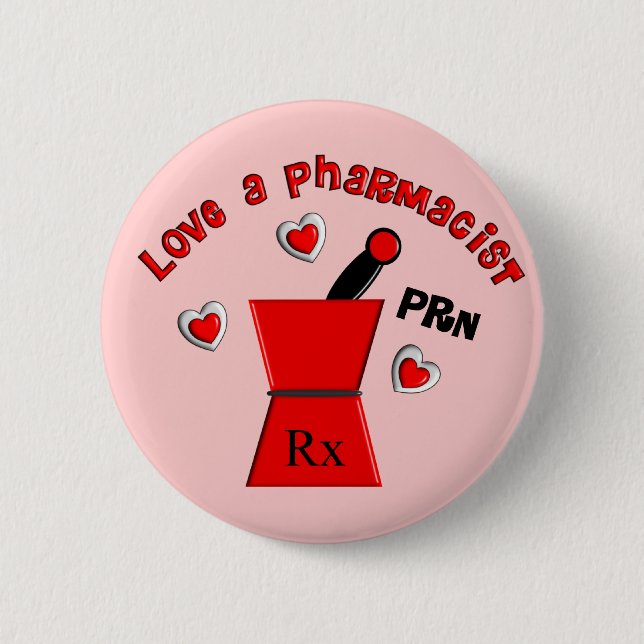 Badge Rond 5 Cm "Aimez les cadeaux uniques du pharmacien un PRN" (Devant)