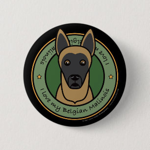 Badge Rond 5 Cm Aimez mon Malinois