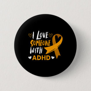 Badge Rond 5 Cm Aimez Quelqu'Un Avec Adhd Ribbon Sensibilisation H