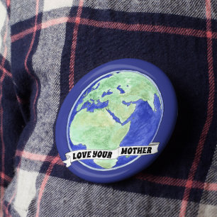 Badge Rond 5 Cm Aimez votre mère Planète Terre Défilement