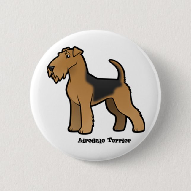 Badge Rond 5 Cm airedale terrier (Devant)