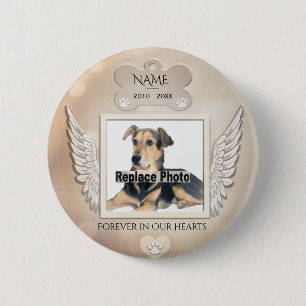 Badge Rond 5 Cm Ajouter photo personnalisée Monument aux chiens ou
