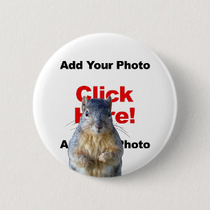 Badge Rond 5 Cm Ajouter Un Bouton Photo Personnalisé D'Écureuil