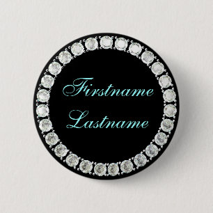 Badge Rond 5 Cm Ajouter un diamant personnalisable par nom