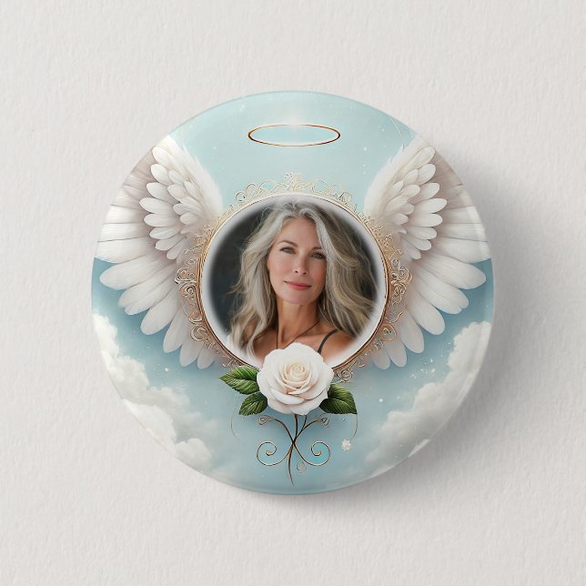 Badge Rond 5 Cm Ajouter un mémorial personnalisé photo (Devant)