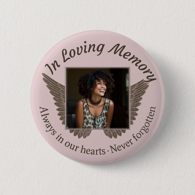Badge Rond 5 Cm Ajouter un mémorial personnalisé photo (Devant)