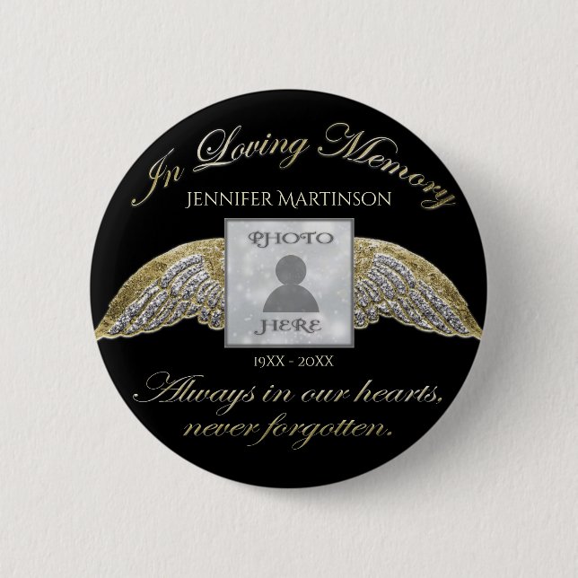 Badge Rond 5 Cm Ajouter un mémorial personnalisé photo (Devant)