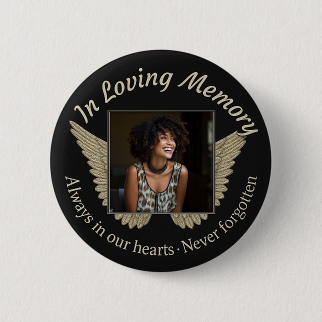 Badge Rond 5 Cm Ajouter un mémorial personnalisé photo (Devant)