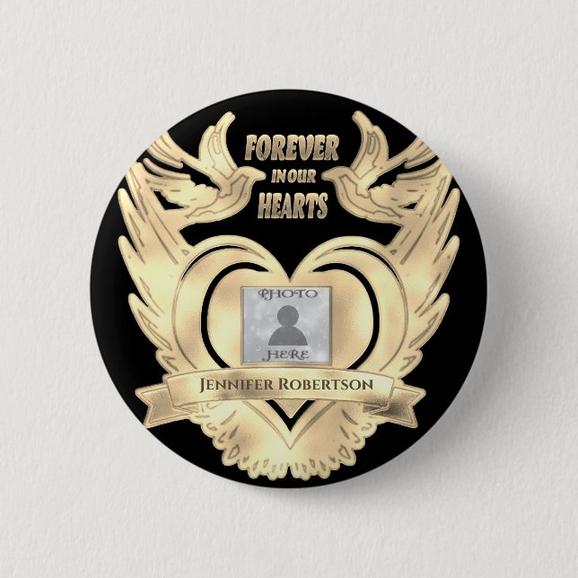 Badge Rond 5 Cm Ajouter un mémorial personnalisé photo (Devant)
